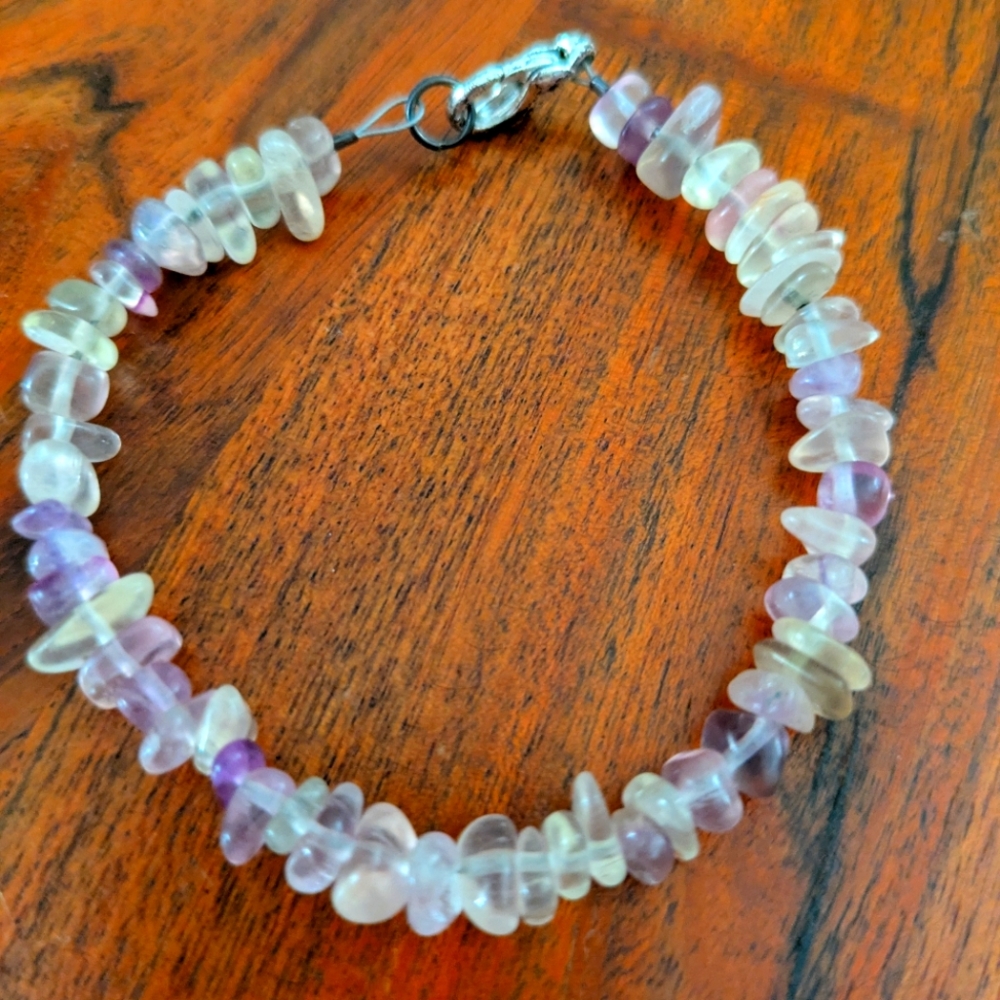 Fluorite Bracelet with Silver Clasp